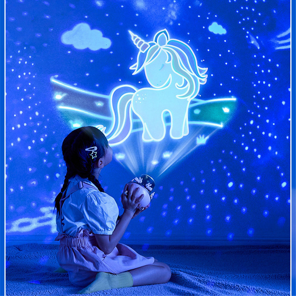 Lampe Projecteur de Nuit LED pour Enfants – Rotation 360° USB Rechargeable avec 12 Films, Cadeau Parfait pour Anniversaire & Noël