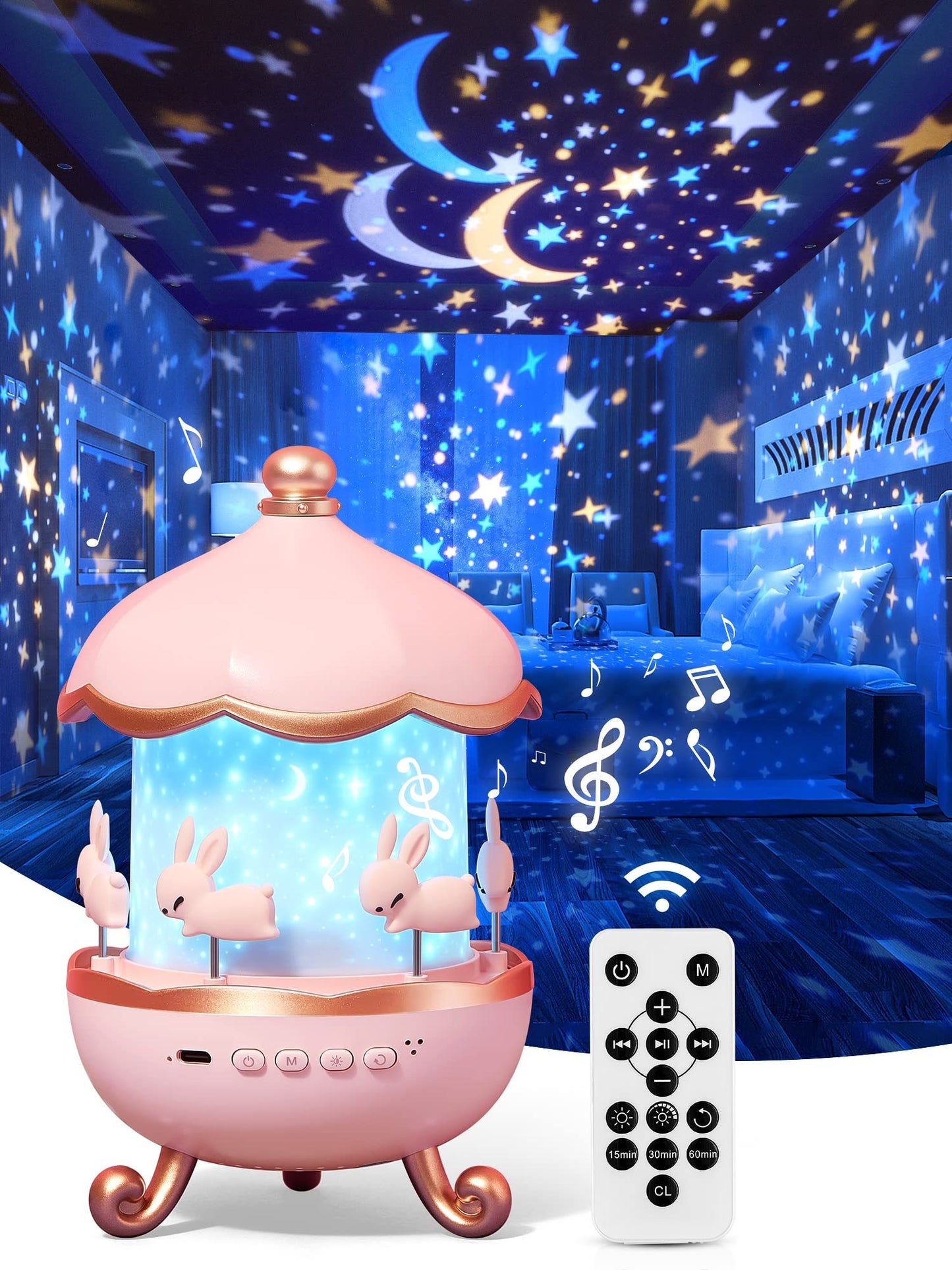 Lampe Projecteur de Nuit LED pour Enfants – Rotation 360° USB Rechargeable avec 12 Films, Cadeau Parfait pour Anniversaire & Noël